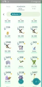 Conta pokémon 78 shinys e nível 40