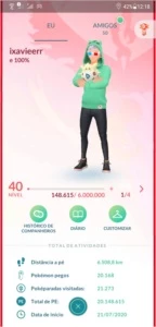 Conta pokémon 78 shinys e nível 40