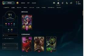 Conta LoL diamante season 3 e 4, muitos champions e skins - League of Legends