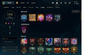 Conta LoL diamante season 3 e 4, muitos champions e skins - League of Legends