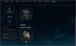 Conta league of legends lvl 136, 77 skins e gold 2 na solo LOL