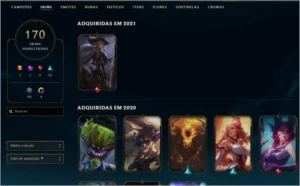 Conta TODOS OS CAMPEOES E 1600 REAIS EM SKINS