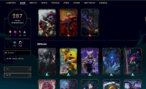Conta Ouro 4 - 287 SKINS - League of Legends LOL