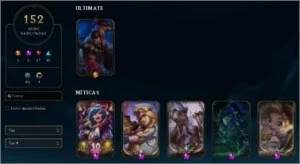 Conta de LoL nível 201 com 152 skins e 122 campeões. - League of Legends