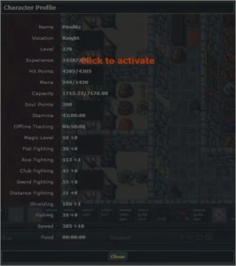 EK 276, Skills 112/106, AXE. -ASTERA - Tibia