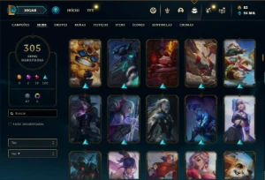 Conta prata 2 com TODOS os champs e 305 Skins + 1 Prestigio - League of Legends LOL