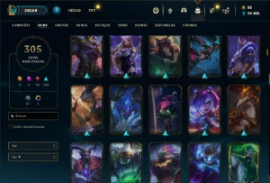 Conta prata 2 com TODOS os champs e 305 Skins + 1 Prestigio - League of Legends LOL