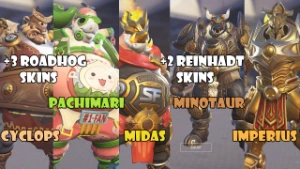 (Pc) Conta Overwatch, Shop Skins, Collab skins + 1400 coins - Blizzard