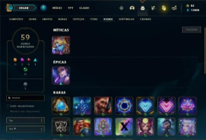 Conta ferro 2 com 30 Champ e 22 Skin + 1 Prestigio e 3000 RP - League of Legends LOL