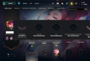 Conta ferro 2 com 30 Champ e 22 Skin + 1 Prestigio e 3000 RP - League of Legends LOL