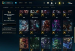 Conta ferro 2 com 30 Champ e 22 Skin + 1 Prestigio e 3000 RP - League of Legends LOL