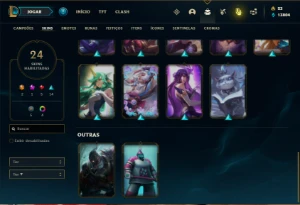 Conta ferro 2 com 30 Champ e 22 Skin + 1 Prestigio e 3000 RP - League of Legends LOL