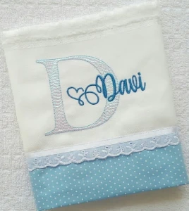Toalha de Boca ou Escolar com Barrado 30 × 45 cm - Artesanato e Personalizados