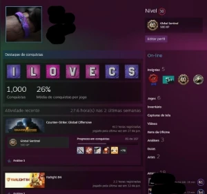 Conta Steam level 10 com csgo prime