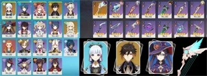 conta zhongli, ayaka, mona (perfeita para o ayato) piti 74 - Genshin Impact