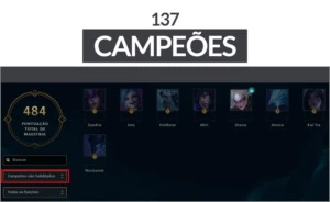 LEAGUE OF LEGENDS CONTA |Diamante 1 •137 CAMPEÕES •123 SKINS LOL
