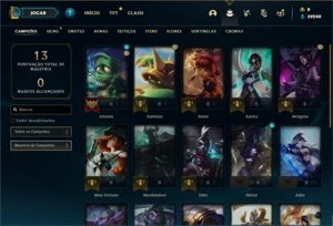 Conta ouro 2 com 23 Champs e 2 Skins + 12 Fragmentos - League of Legends LOL