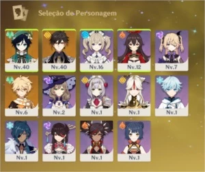 Conta genshin com venti e zhongli e lança 5 estrelas - Genshin Impact