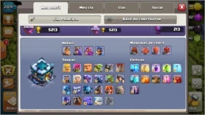 Duas CV 13 Semi-FULL com várias itens - Clash of Clans