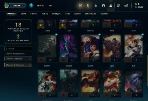 Conta Unranked com 27 Champs e 8 Skins + 1 Fragmento - League of Legends LOL