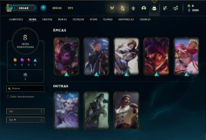 Conta Unranked com 27 Champs e 8 Skins + 1 Fragmento - League of Legends LOL