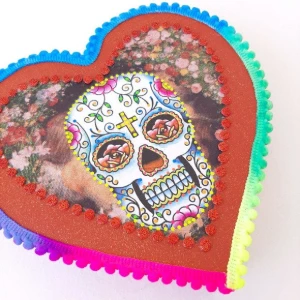 Quadro Box Caveira Mexicana 3 - Artesanato e Personalizados