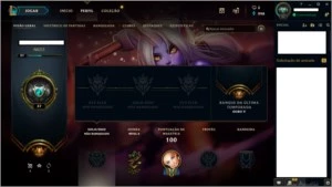 Conta no LOL Prata, ou gold.
