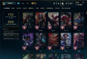 Platina 4 com TODOS os Champs e 257 Skins ( MID / JG / TOP ) - League of Legends LOL