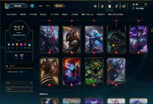 Platina 4 com TODOS os Champs e 257 Skins ( MID / JG / TOP ) - League of Legends LOL