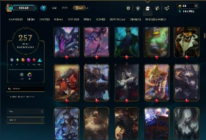 Platina 4 com TODOS os Champs e 257 Skins ( MID / JG / TOP ) - League of Legends LOL