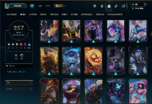 Platina 4 com TODOS os Champs e 257 Skins ( MID / JG / TOP ) - League of Legends LOL