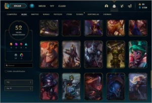 Conta unranked com 52 skins e 94 champs - League of Legends LOL