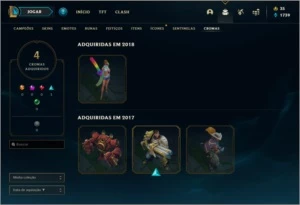 Conta unranked com 52 skins e 94 champs - League of Legends LOL