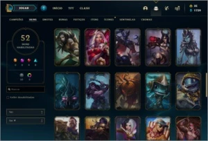 Conta unranked com 52 skins e 94 champs - League of Legends LOL