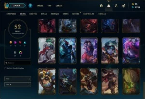 Conta unranked com 52 skins e 94 champs - League of Legends LOL