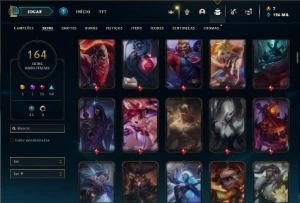 Unranked com TODOS os champs e 164 Skins ( ADC / TOP ) - League of Legends LOL
