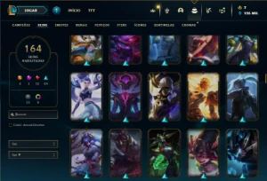 Unranked com TODOS os champs e 164 Skins ( ADC / TOP ) - League of Legends LOL