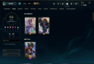 Unranked com 100 Champs e 56 Skins ( ADC / MID / JG ) - League of Legends LOL