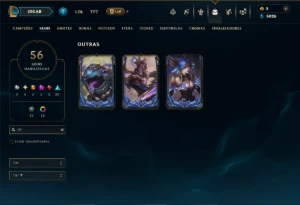 Unranked com 100 Champs e 56 Skins ( ADC / MID / JG ) - League of Legends LOL