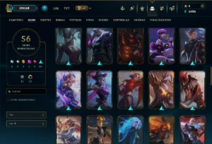 Unranked com 100 Champs e 56 Skins ( ADC / MID / JG ) - League of Legends LOL