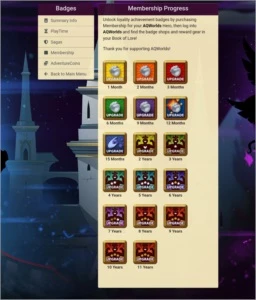 Conta top aqw member até 2029 - Adventure Quest World