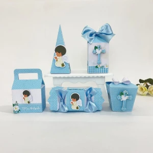Kit Festa 20 Lembrancinhas Batizado Menino Personalizadas - Artesanato e Personalizados