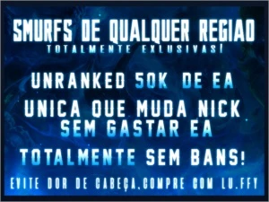 CONTA SMURF | QUALQUER REGIÃO | PODE MUDAR NICK | 50.000 EA - League of Legends LOL