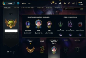 Conta ouro 2 com 120 Champs e 70 Skins + 500k de Sona - League of Legends LOL