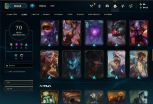 Conta ouro 2 com 120 Champs e 70 Skins + 500k de Sona - League of Legends LOL