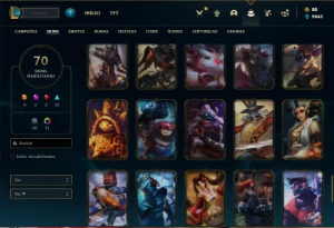 Conta ouro 2 com 120 Champs e 70 Skins + 500k de Sona - League of Legends LOL