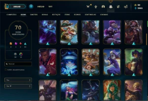 Conta ouro 2 com 120 Champs e 70 Skins + 500k de Sona - League of Legends LOL