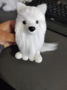 Miniatura Samoieda - Amigurumi de Crochê com Feltragem - Artesanato e Personalizados