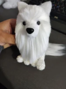 Miniatura Samoieda - Amigurumi de Crochê com Feltragem - Artesanato e Personalizados