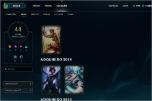 CONTA LOL LVL 45 BORDA OURO 44 SKINS - League of Legends